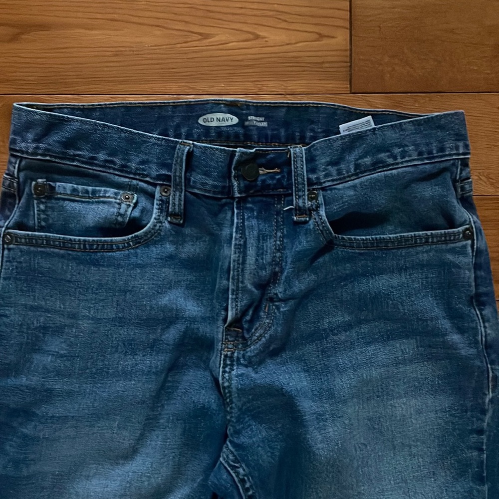 Old Navy Straight Built In Flex Denim Blue Jeans Size 29x30 - Picture 6 of 9